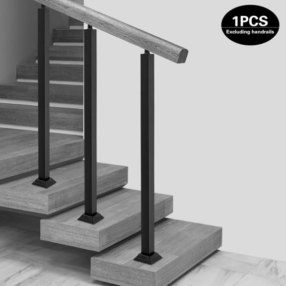 Toolven Railing, High-Quality Iron, 270-Degree Adjustable Bracket, Anti-Corrosion, Rust-Proof, Easy Installation, Elegant Black Design for Stairs, Balconies
