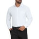 thumbnail image 4 of Camisa de vestir de patrón de negocios de manga larga con botones para hombres Inspire Chic M Blanca, 4 of 5