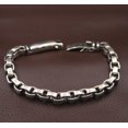 thumbnail image 3 of K-KED Solid Real S925 Sterling Silver Chain Men 6.5mm Box Link Bracelet 7.5inchL, 3 of 6