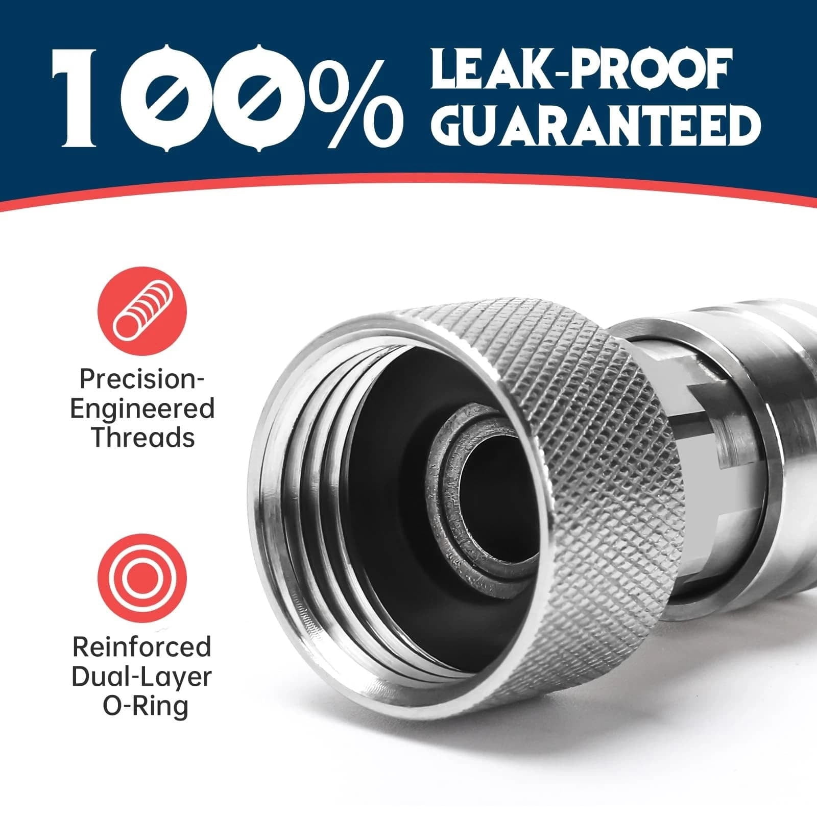 ARCADORA Stainless Steel Garden Hose Adapter 3/4 Inch GHT To 1/4 Inch Quick Connect With 5 Nozzles For Patio Car Driveway Cleaning