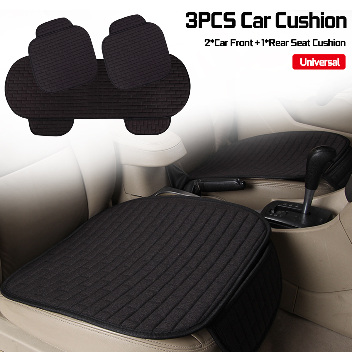 Office Chair Car Seat Cushion Solid Color Square Breathable Mesh Fabric Bamboo Comfortable Seat Sofa Cushion