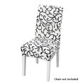 thumbnail image 1 of Funda para silla Funda con estampado elástico Funda lavable Protector de silla Funda de asiento universal para hotel en casa, Blanco Negro kenally HA003278-01, 1 of 6
