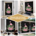 thumbnail image 5 of Pink Floral Flamingos Shower Curtain - Water Repellent Fabric Shower Curtains Washable, Summer Botanical Black Tropical Decorative Polyester Cloth Bathroom Curtains Modern Bath Decor 72"x84", 5 of 8