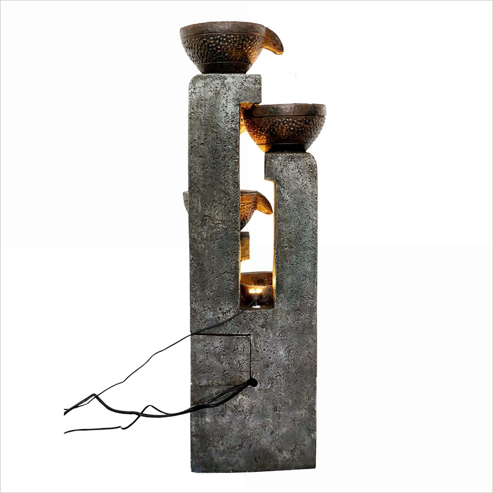 Tammesy 4-Tier Pots Outdoor Water Fountain for Garden - Outdoor Water Fountain for Yard, Floor Patio, Backyard and Home Art Decor