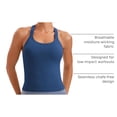 thumbnail image 4 of Top Deportivo CRZ YOGA Sin Costuras con Sostén Acolchado Azul Marino M, 4 of 5