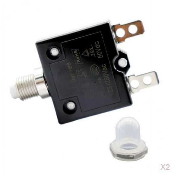 S SERENABLE 2Pieces 30Amp 50V DC Circuit Breaker Reset Thermal Overload Protector Switch