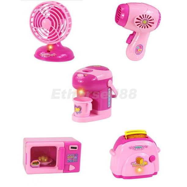 NUOBESTY Enfants Mini Maison Sèche-Cheveux Jouet Avec Son Simulatio Appareil Menager Modele Jeux De Simulation Jeu De Role J Am