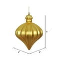 thumbnail image 2 of Vickerman 6" Gold Matte Onion Drop Christmas Ornament, 4 per Bag, 2 of 4