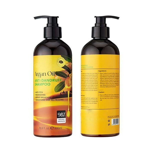 Champú Hidratante con Aceite de Argán y Nuez de Macadamia (500 Ml) | Sin Sulfatos, Hidrata El Cabello Seco. Contiene Biotina y Queratina para Fortalecer y Estimular El Crecimiento Del Cabello.