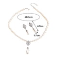 thumbnail image 5 of Yesbay 1 Set Jewelry Set Faux Pearl Earrings Necklace Adjustable Length Decor Polished Prom Party Wedding Party Bride Jewelry, 5 of 6