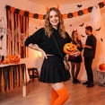 thumbnail image 5 of Halloween 1 pair Women's Thigh High Socks, Polyester Non-Transparent Over-the-Knee Stockings, Halloween Style Stretchy Socks for Cosplay and Party Wear, 5 of 6