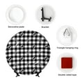 thumbnail image 4 of Yiaed Black Tartan Plaid Print Bone China Decorative Plate Ceramic Dinner Plates Art Crafts with Display Stand-10in, 4 of 6