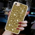 thumbnail image 6 of for iPhone 7 / 8 / SE 2022 & 2020 Glitter Case, Cute Bling Sparkle Shiny Slim Soft Silicone Reflective Clear TPU Bumper Women Girls Shockproof Protective Case for iPhone 7 / 8 / SE 2022 & 2020, Gold, 6 of 6