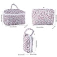 thumbnail image 4 of Quilted Makeup Bag with Zipper Large Flower Toiletry Storage Handbag for Women, 4 of 16
