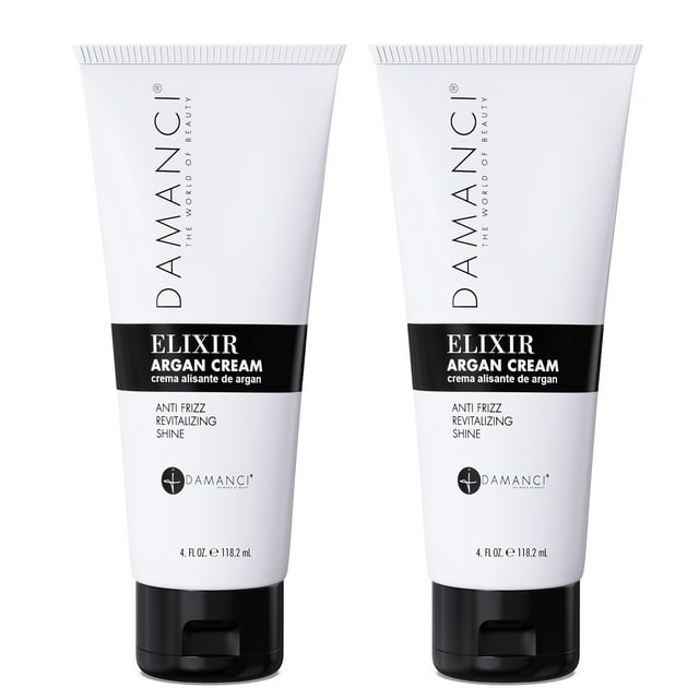 DAMANCI Elixir Crème à l'Argan, Crème Coiffante et Réparatrice 4 Oz (Lot de 2)