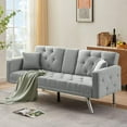 Modstyle 76" Fabric Futon Sofa Bed with Adjustable Backrest & Cup
