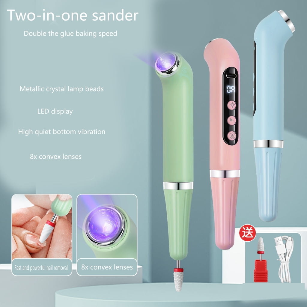 2 in 1 Electric Nail Drill Machine with Nail Lamp Nail File for Salons Home Use
