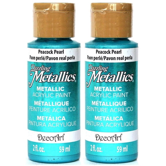 2-PACK - Deco Art Dazzling Metallics Acrylic Paint, 2 oz., Peacock Pearl