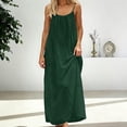 thumbnail image 4 of Backless Cami Dresses for Women Cami Lounge Dress Backless Solid Color Sleeveless House Dress Long Sundress with Back Tie, 4 of 5
