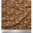 thumbnail image 1 of Soimoi Cotton Duck Fabric Leaves & Tiger Jungle Print Sewing Fabric Yard 56 Inch Wide, 1 of 1
