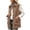 Brown, variant on LEKWK Fleece Vest Women Fuzzy Sleeveless Button Down Casual Jacket with Pockets Cozy Fall Winter Warm Fluffy Coats Outerwear Army Green L