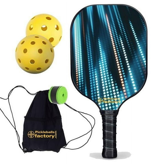 Pickleball Factory PB00039-12-G Pro Pickleball Paddle - Neon Light Pickleball Websites, Pickleball Court Backyard Pickleball Ball Types, Glassfiber Graphite