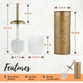 thumbnail image 2 of Autumn Alley Gold Toilet Brush and Holder Bathroom Accessories, Bathroom Toilet Brush for Modern Bathroom Decor, Standing Farmhouse Toilet Bowl Brush wiush with Holder, Bathroom Decor Sets, 2 of 8