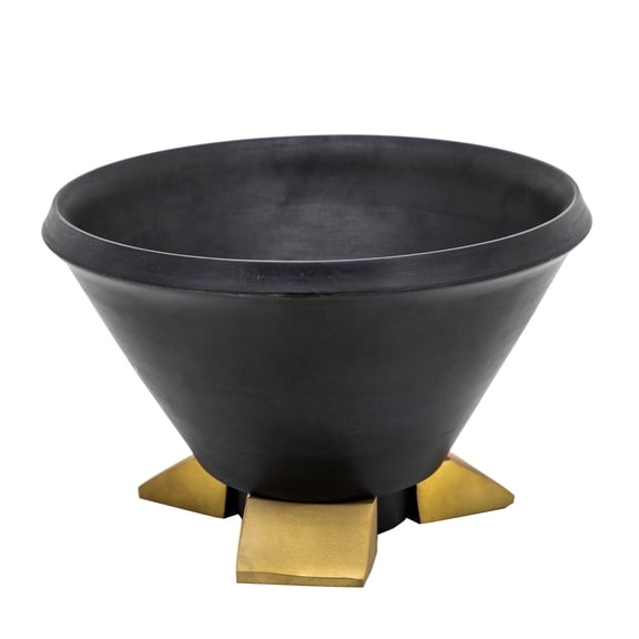 Sagebrook Home 12" Wooden Bowl with Metal Legs, Black