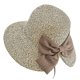 thumbnail image 1 of Circunferencia del sombrero 52-58 cm Sombrero de playa con sombrilla para mujer Arco dividido Protector solar de viaje de moda Sombrero de paja con borde grande, 1 of 5