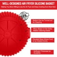 thumbnail image 7 of Fusion 2 Pack Air Fryer Silicone Liners Pot for 3 to 5 QT, Basket Bowl, Replacement of Flammable Parchment Paper, Reusable Baking Tray Oven Accessories, Red+Blue, (Top 8in, Bottom 6.75in), 7 of 7