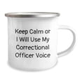 thumbnail image 2 of Correctional Officer Gifts from Friends - Keep Calm Or I Will Use My Correctional Officer Voice Funny Camping Mug for Graduation, Correctional Officer Unique Gifts from Family to Correctional Officer, 2 of 4