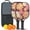 Black, variant on Pickleball Paddles Set Of 2, Fiberglass Surface, Daisy Floral Print, 4 Balls & Bag