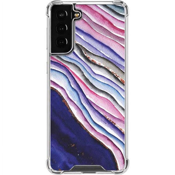 Skinit Geode Violet Watercolor Geode Galaxy S22 Plus Clear Case