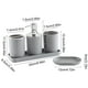 thumbnail image 3 of Juego de organizador de baño de 5 piezas | Bandeja de tocador de plástico, vasos para cepillo de dientes, dispensador de jabón, vaso para enjuague bucal, jabonera | Moderno Negro Blanco Gris |, 3 of 6