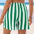 thumbnail image 4 of Flowy Athletic Shorts for Womens Striped 7" Lightweight Beach Shorts Lace-Up Elastic Waist High Waisted Sweatpants Knee Length Athletic-Fit Shorts Light Breathable Summer Gym Pants, 4 of 7