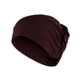 thumbnail image 1 of Women Solid Beading Hat Muslim Ruffle Cancer Chemo Hat Wrap Cap, 1 of 3