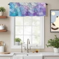 thumbnail image 2 of Blue Purple Gradient Valance Curtain for Windows Abstract Glass Geometric Marble Modern Rod Pocket Curtain Valances Short Window Treatments Panels for Kitchen Bathroom Laundry Basement 42 x 18 Inch, 2 of 9