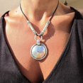 thumbnail image 3 of Boho Leather Necklace Beaded Alloy Pendant Statement Necklaces for Women Personalized Handmade Bohemian Vintage Jewelry, 3 of 5