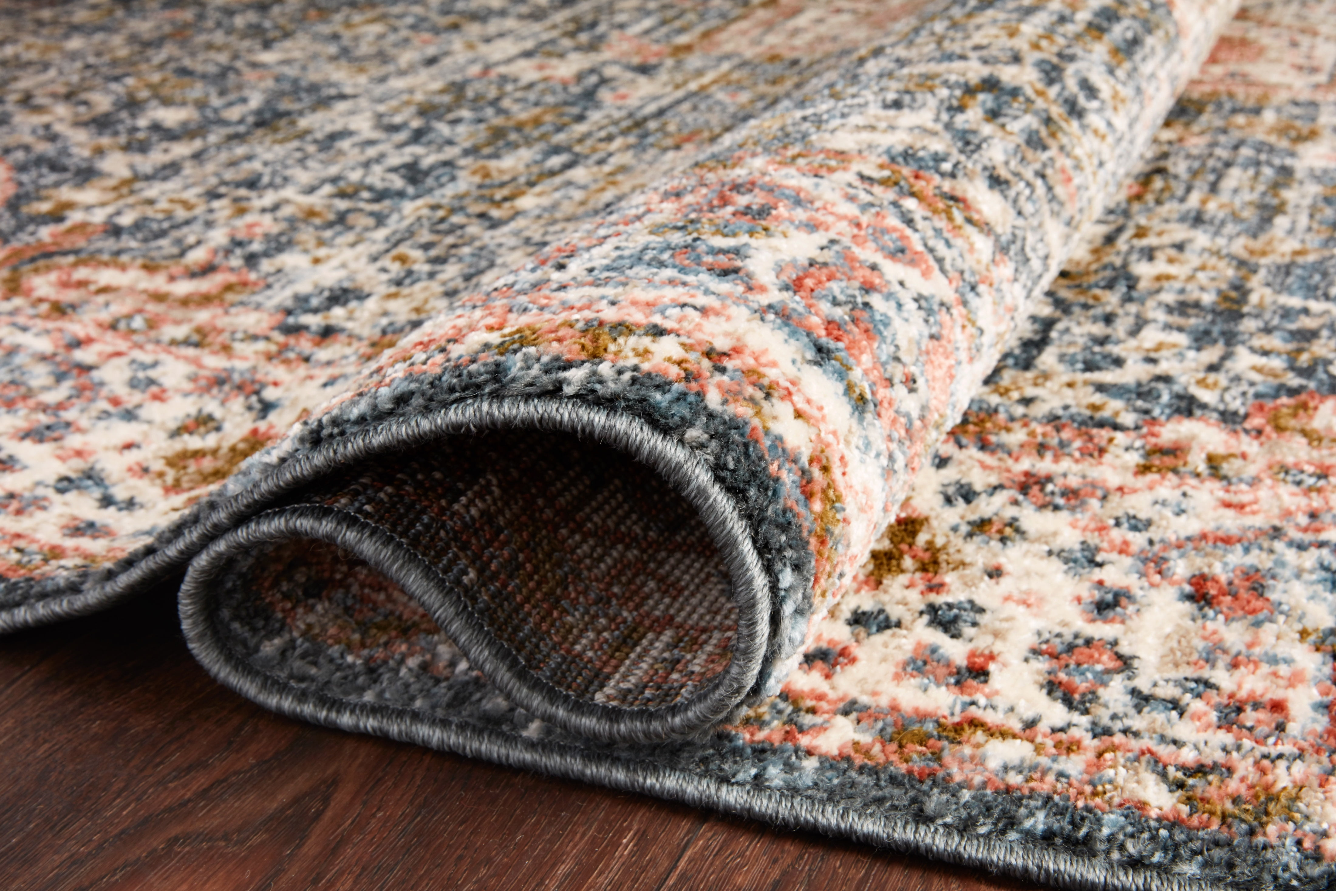 Loloi II Saban SAB-01 Oriental Blue / Multi Area Rug 6'-7" x 9'-3"