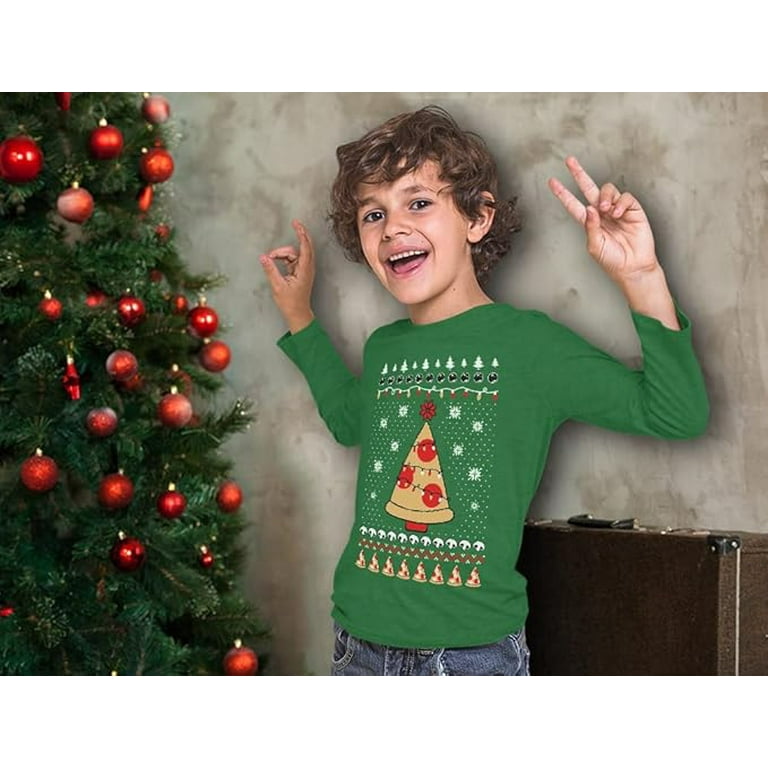 Pizza christmas tree sweater discount