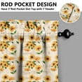 thumbnail image 5 of Retro Farmhouse Curtains 24 Inch - 3 Panel Vintage Floral Set with Bohemian Wildflowers, Rod Pocket Window Treatment, 5 of 6