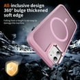 thumbnail image 6 of Dteck Magnetic Case for iPhone 12 & iPhone 12 Pro 6.1 Inch Compatible with MagSafe & Magnetic Car Phone Mount, Slim TPU Frosted Matte Protective Shockproof Phone Case Cover,Pink, 6 of 9