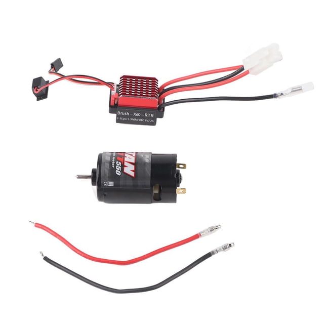Controlador electrónico de velocidad ESC con motor cepillado de 550 A y 360 A, compatible con coches RC 1/10.