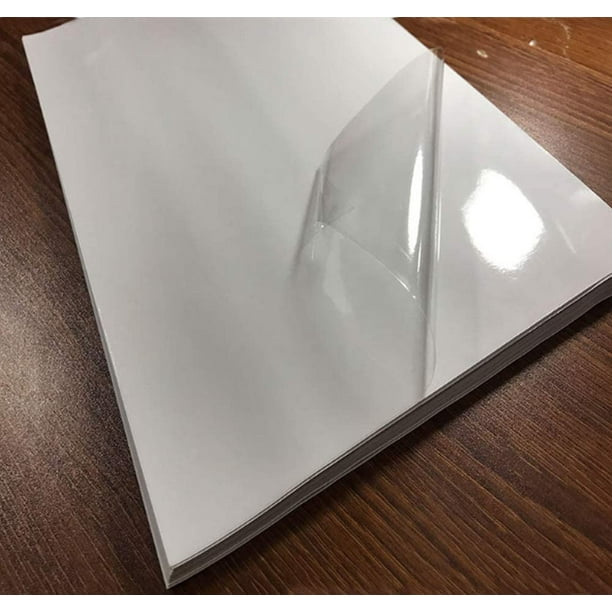 25 Feuilles de Papier Autocollant en Vinyle Imprimable Transparent