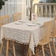 thumbnail image 4 of Manteles de encaje Beige con borlas, cubierta de mesa de algodón Vintage de ganchillo lavable para decoración de banquete de boda y cena, 4 of 5