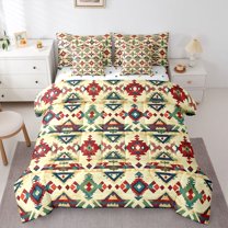 Homewish Bohemian Aztec 7-Piece Bedding Comforter Set For Female Teens Girls,Traditional Floral Flower King Bedding Sets,Retro Vintage Ultra Soft Bed Sheets,Breathable Home Decor,Reversible