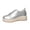 Silver, variant on Women's Sparkly Platform Sneakers Accents Streetwear Shoes Lace Up Glitter Walking Dress Shoes Fashion Orthotic Lightweight Breathable Flat Loafers 6.5 wide