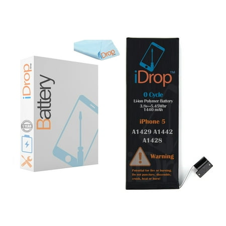 iDropShop Brand New 0 Cycle Internal Replacement Battery Repair Kit Compatible for i-Phone 5 (A1428, A1429, A1442) Includes Battery Adhesive, Repair Tools, and