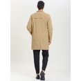 thumbnail image 3 of DARING DIVA Men's Stylish Notch Lapel and Single Breasted Trench Coat S Khaki, 3 of 6