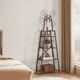 thumbnail image 4 of Roninkier 4-Tier Bookshelf, Windmill Display Storage Shelves with Metal Frame for Living Room, 4 of 7
